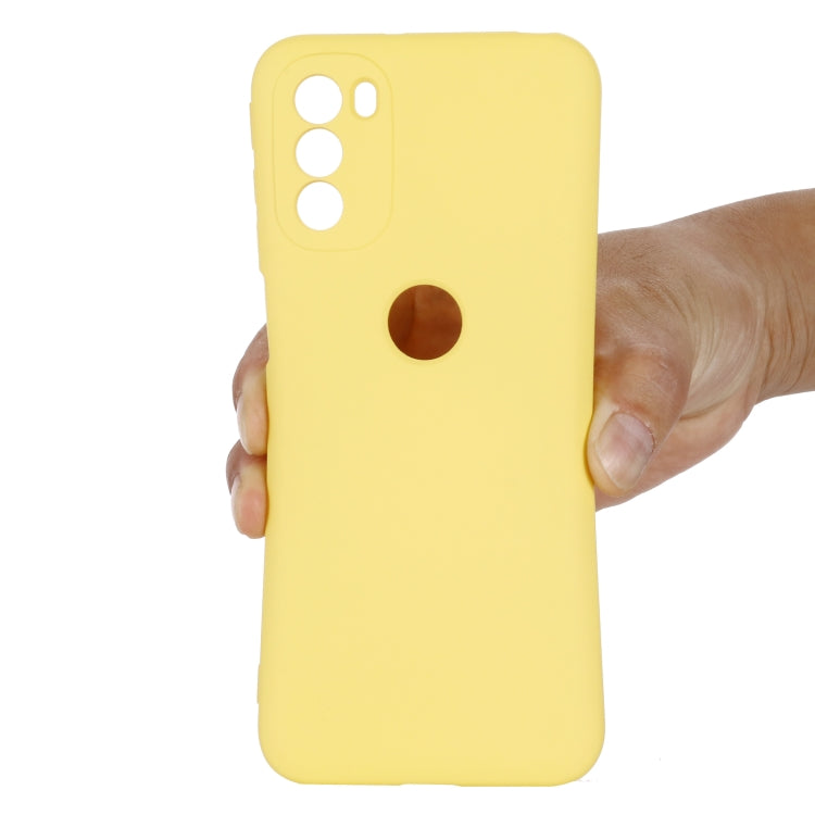 For Motorola Moto G51 5G Pure Color Liquid Silicone Shockproof Full Coverage Phone Case