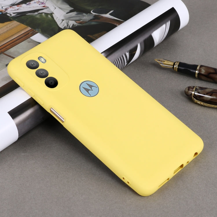 For Motorola Moto G51 5G Pure Color Liquid Silicone Shockproof Full Coverage Phone Case