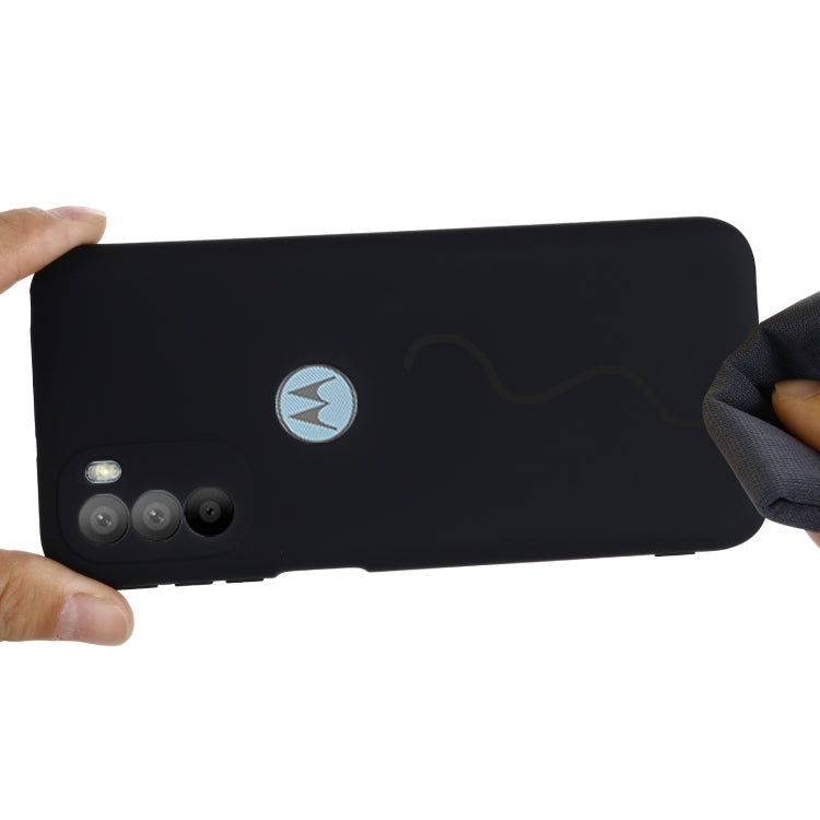 For Motorola Moto G51 5G Pure Color Liquid Silicone Shockproof Full Coverage Phone Case