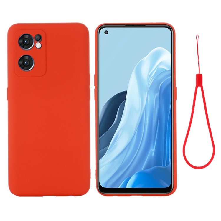 For OPPO Reno7 5G Global / Find X5 Lite Pure Color Liquid Silicone Shockproof Full Coverage Phone Case