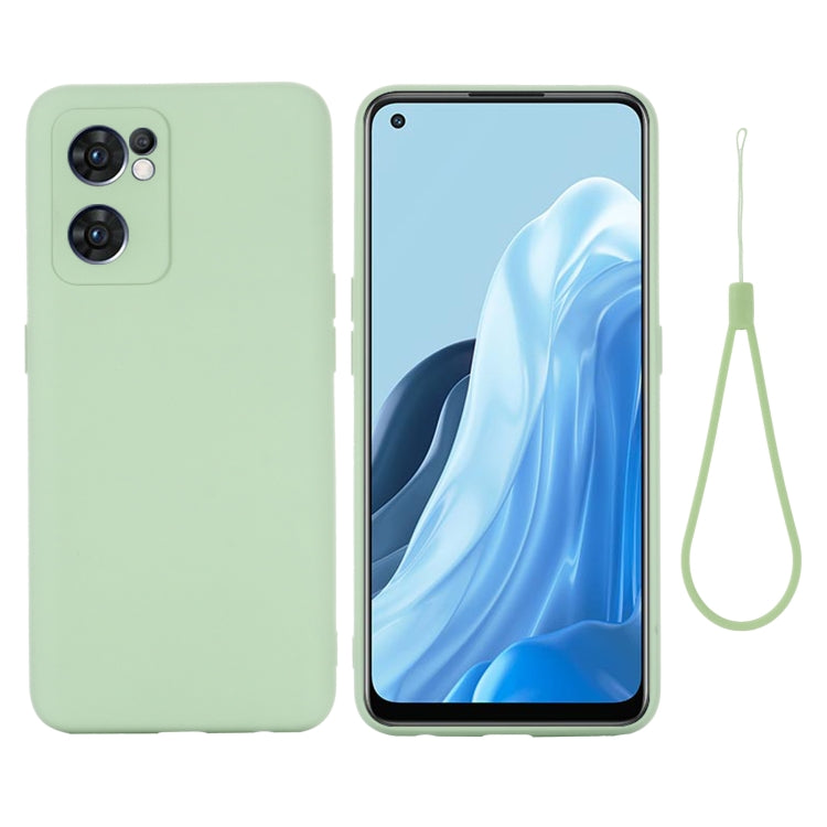 For OPPO Reno7 5G Global / Find X5 Lite Pure Color Liquid Silicone Shockproof Full Coverage Phone Case
