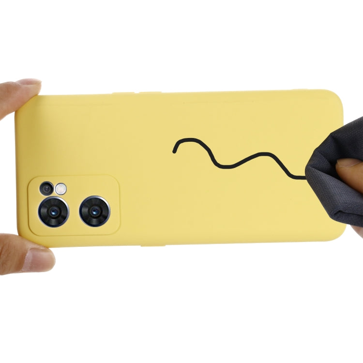 For OPPO Reno7 5G Global / Find X5 Lite Pure Color Liquid Silicone Shockproof Full Coverage Phone Case