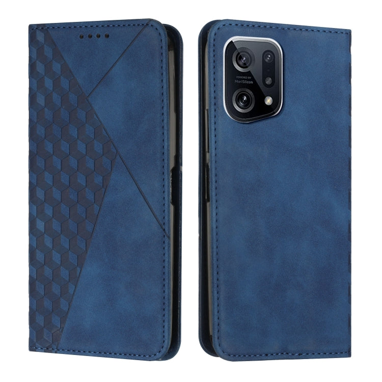 For OPPO Find X5 Diamond Splicing Skin Feel Magnetic Leather Phone Case