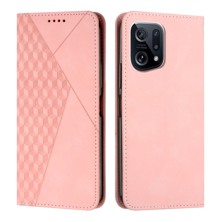 For OPPO Find X5 Pro Diamond Splicing Skin Feel Magnetic Leather Phone Case