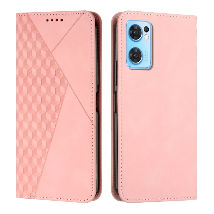For OPPO Reno7 5G Global/ Find X5 Lite Diamond Splicing Skin Feel Magnetic Leather Phone Case