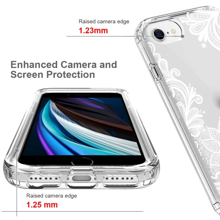 For iPhone SE 2022 / SE 2020 / 8 / 7 PC+TPU Transparent Painted Phone Case
