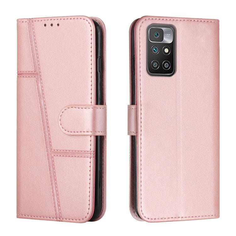 For Xiaomi Redmi 10 5G/Redmi Note 11E Stitching Calf Texture Buckle Leather Phone Case