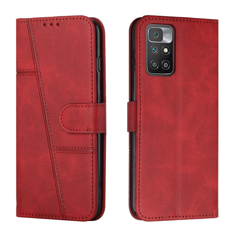 For Xiaomi Redmi 10 5G/Redmi Note 11E Stitching Calf Texture Buckle Leather Phone Case