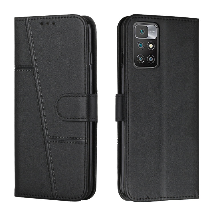 For Xiaomi Redmi 10 5G/Redmi Note 11E Stitching Calf Texture Buckle Leather Phone Case