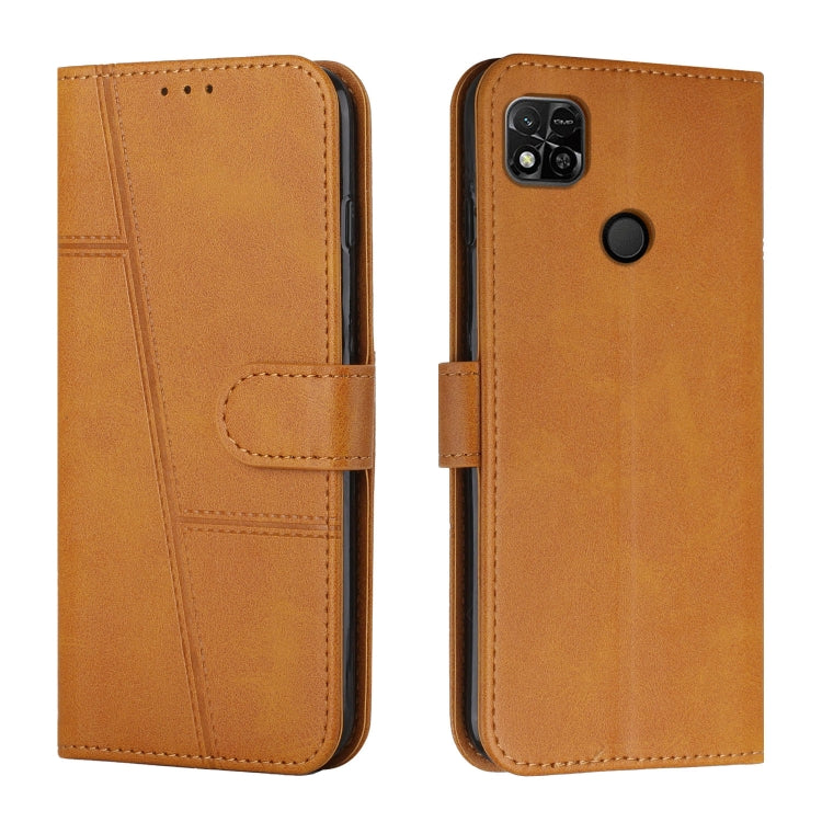For Xiaomi Redmi 10A/Poco C31/Redmi 9C Stitching Calf Texture Buckle Leather Phone Case