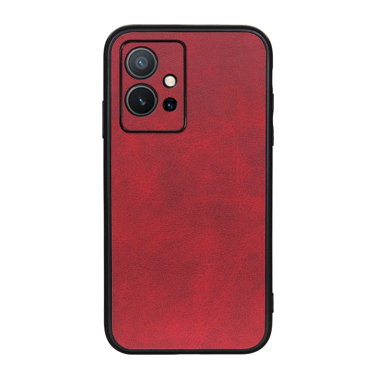 For vivo Y75 5G Accurate Hole Two-color Calf Texture Shockproof Phone Case