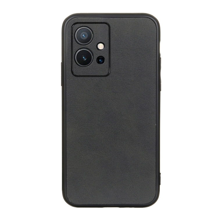 For vivo Y75 5G Accurate Hole Two-color Calf Texture Shockproof Phone Case