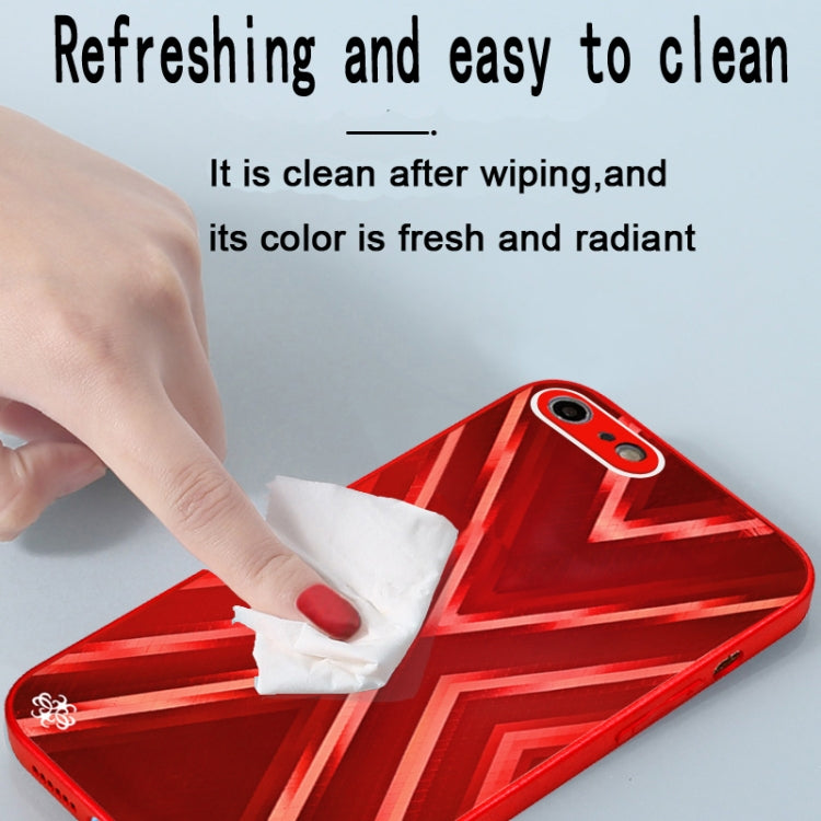 For iPhone SE 2022 / SE 2020 / 8 / 7 9XA Texture TPU + Tempered Glass Phone Case