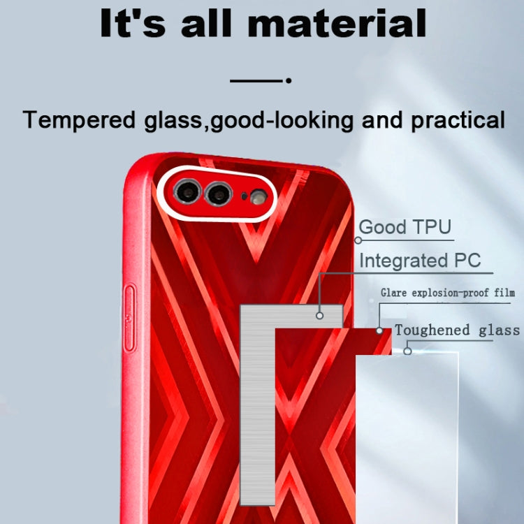 9XA Texture TPU + Tempered Glass Phone Case For iPhone 8 Plus / 7 Plus