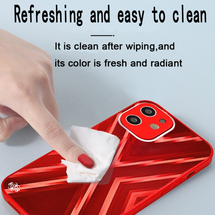 For iPhone 11 9XA Texture TPU + Tempered Glass Phone Case