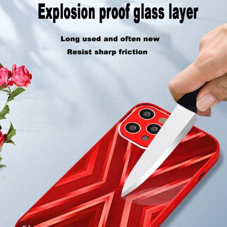 For iPhone 11 Pro 9XA Texture TPU + Tempered Glass Phone Case