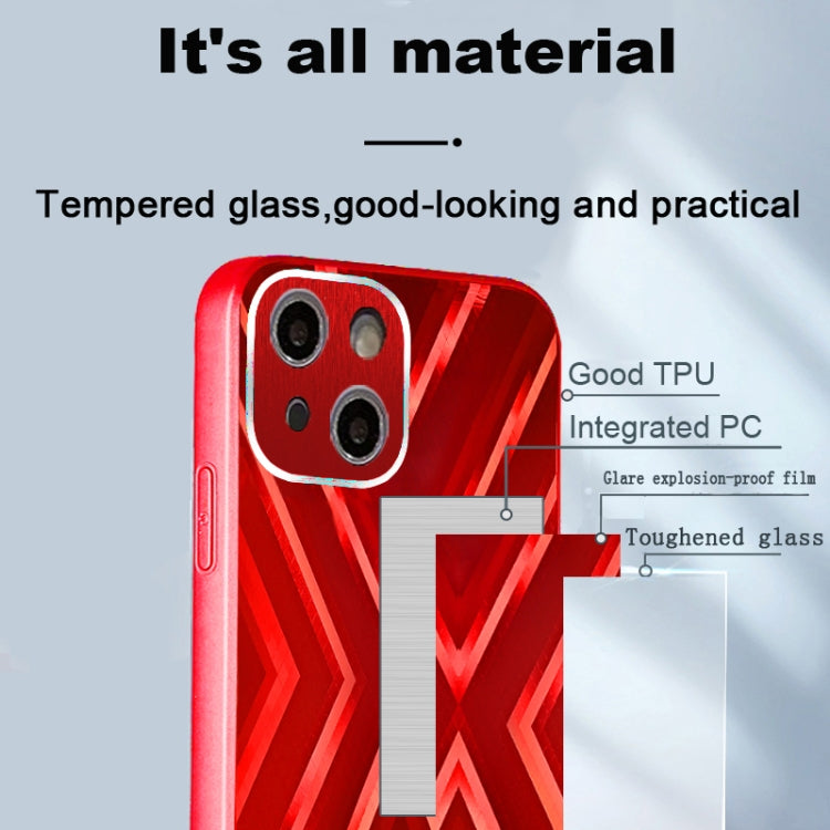 For iPhone 13 9XA Texture TPU + Tempered Glass Phone Case