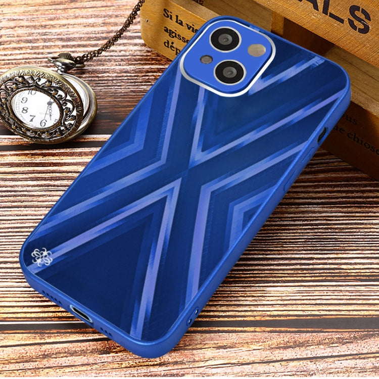 For iPhone 13 9XA Texture TPU + Tempered Glass Phone Case