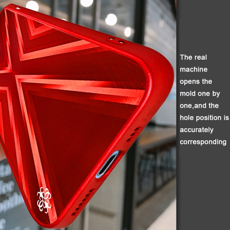 For iPhone XR 9XA Texture TPU + Tempered Glass Phone Case