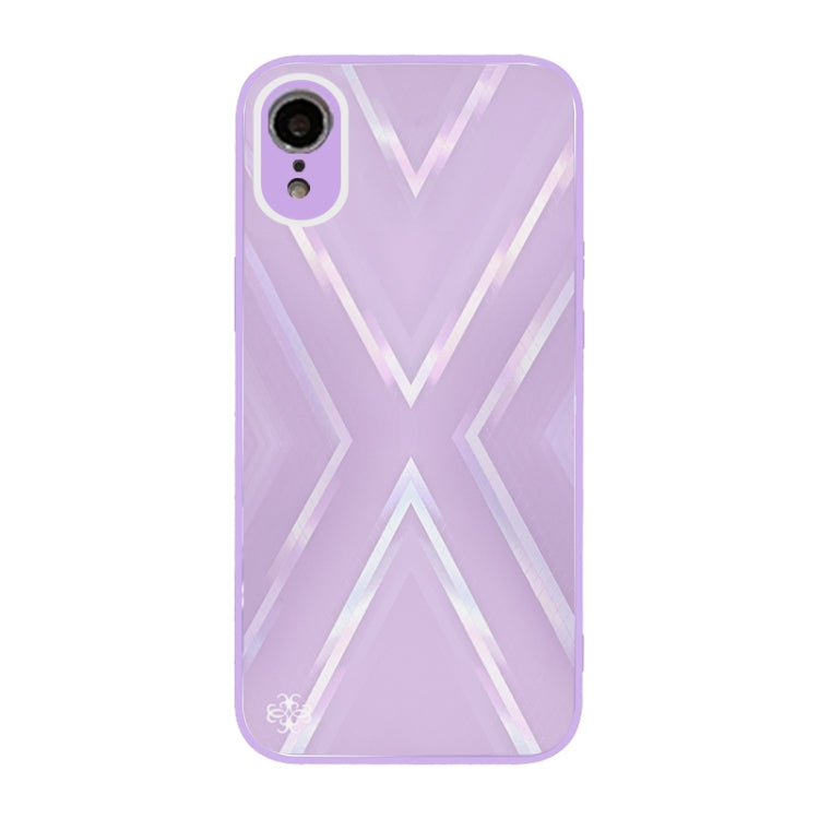 For iPhone XR 9XA Texture TPU + Tempered Glass Phone Case