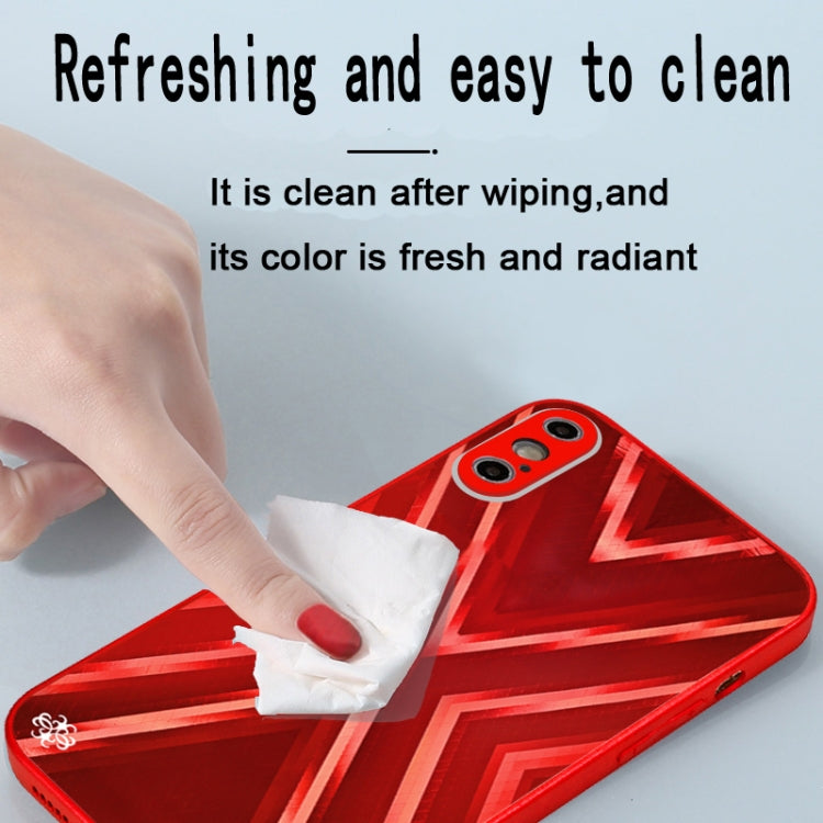 For iPhone XS Max 9XA Texture TPU + Tempered Glass Phone Case