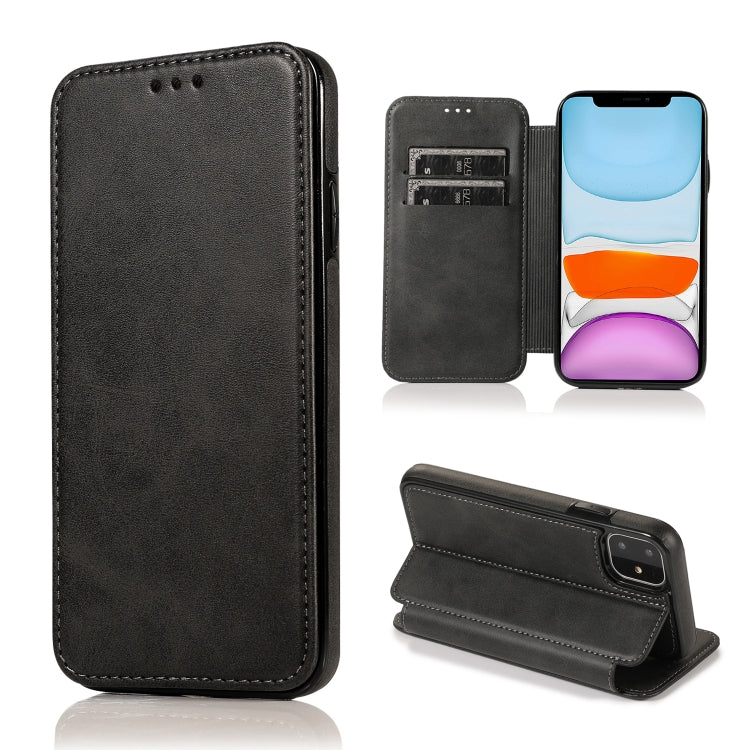 For iPhone 11 Knight Magnetic Suction Leather Phone Case
