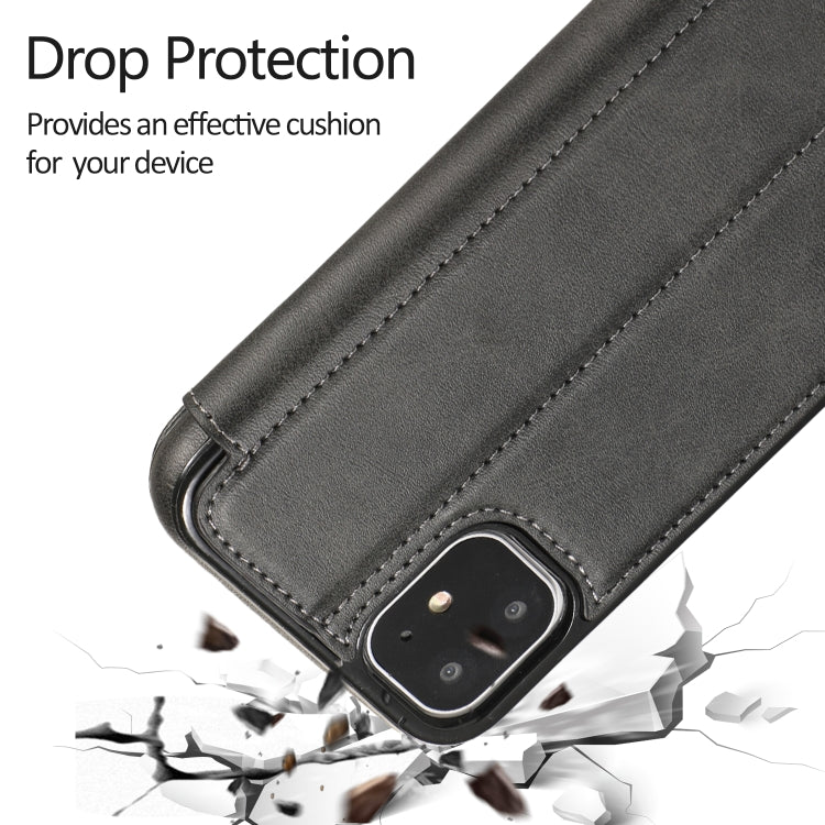 For iPhone 11 Knight Magnetic Suction Leather Phone Case