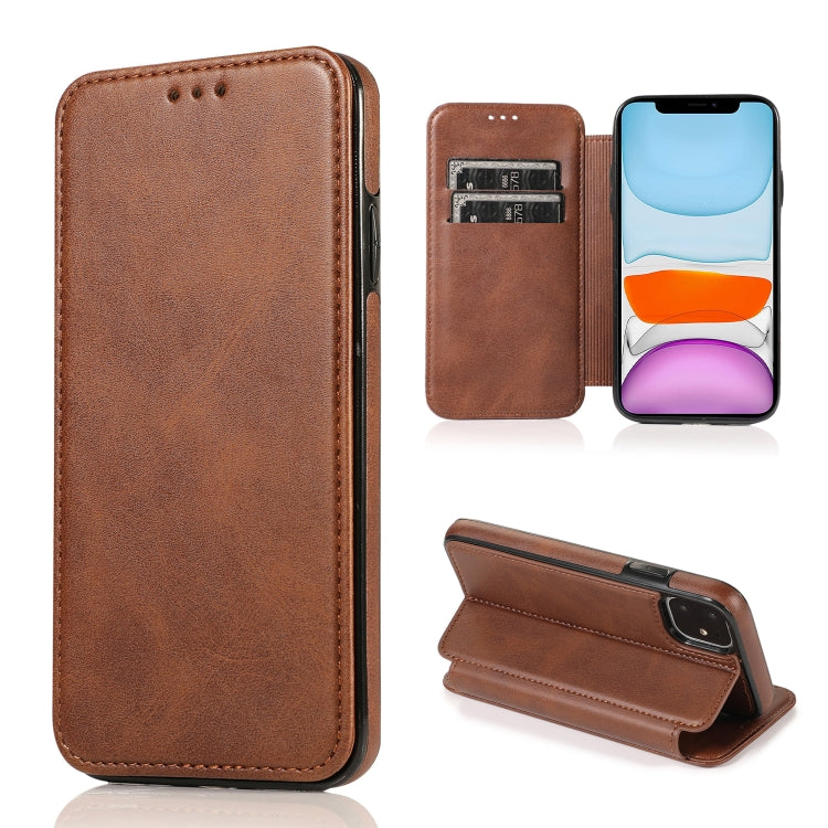 For iPhone 11 Knight Magnetic Suction Leather Phone Case