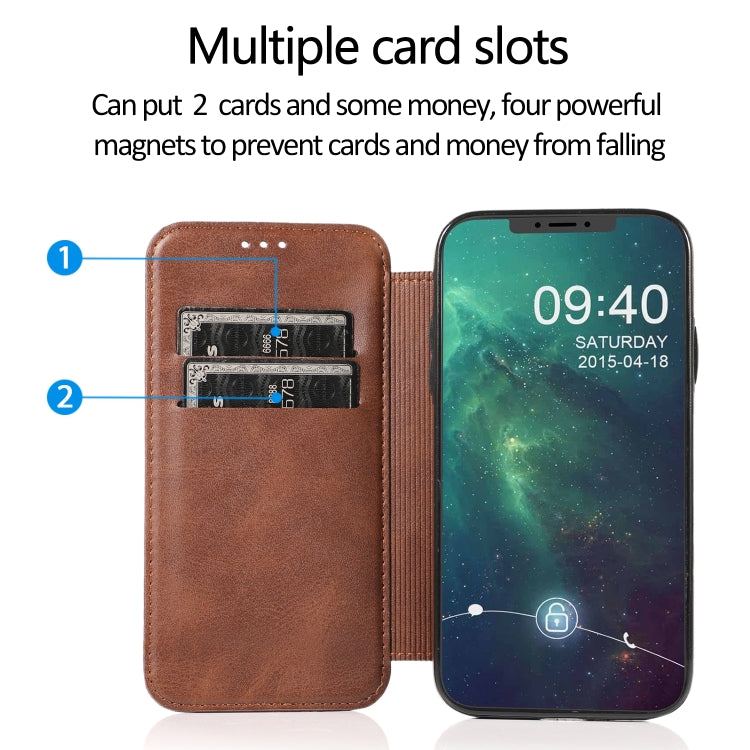 For iPhone 11 Knight Magnetic Suction Leather Phone Case