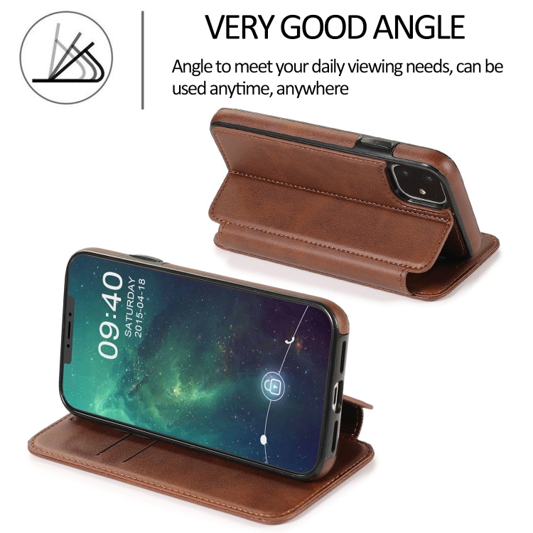 For iPhone 11 Knight Magnetic Suction Leather Phone Case