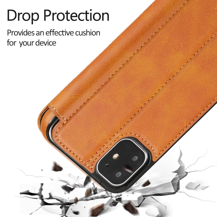 For iPhone 11 Knight Magnetic Suction Leather Phone Case