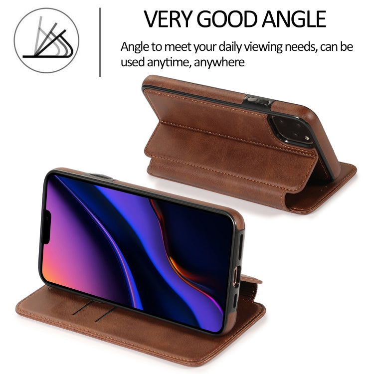 For iPhone 11 Pro Knight Magnetic Suction Leather Phone Case