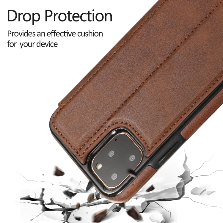 For iPhone 11 Pro Max Knight Magnetic Suction Leather Phone Case