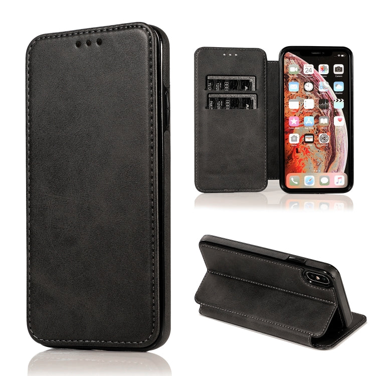 For iPhone X / XS Knight Magnetic Suction Leather Phone Case
