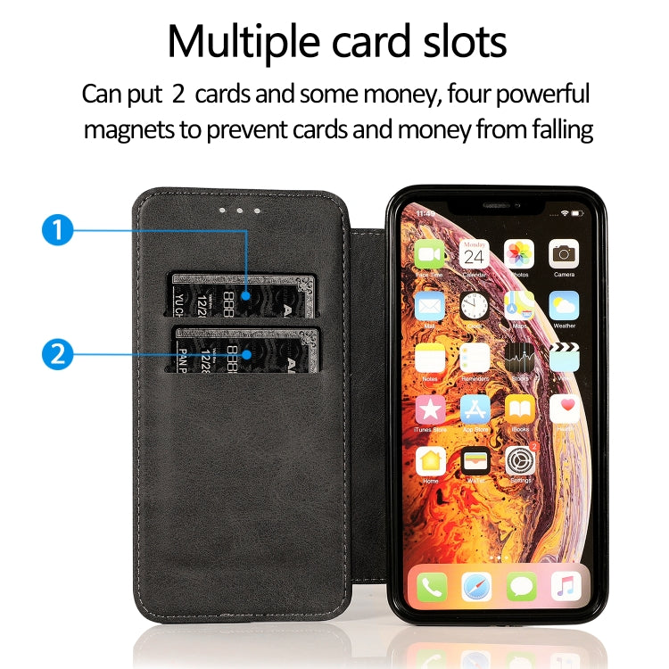 For iPhone X / XS Knight Magnetic Suction Leather Phone Case