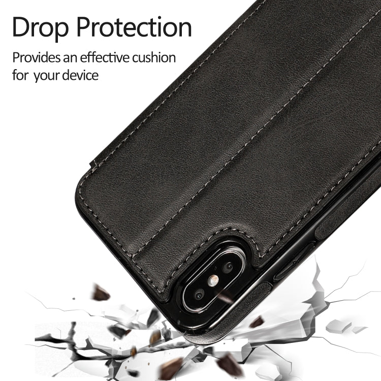For iPhone X / XS Knight Magnetic Suction Leather Phone Case