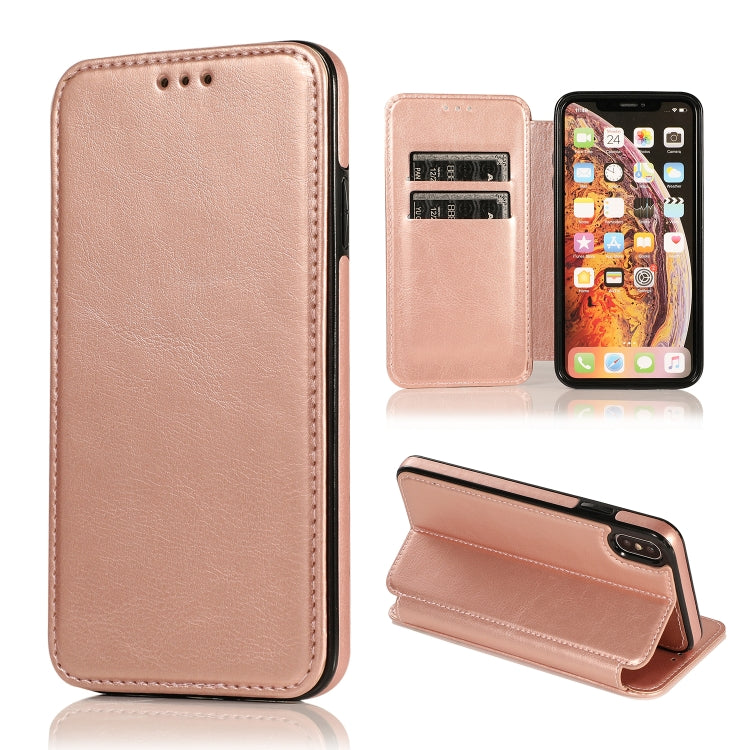 For iPhone X / XS Knight Magnetic Suction Leather Phone Case