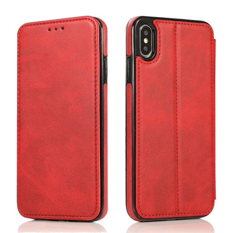 For iPhone X / XS Knight Magnetic Suction Leather Phone Case