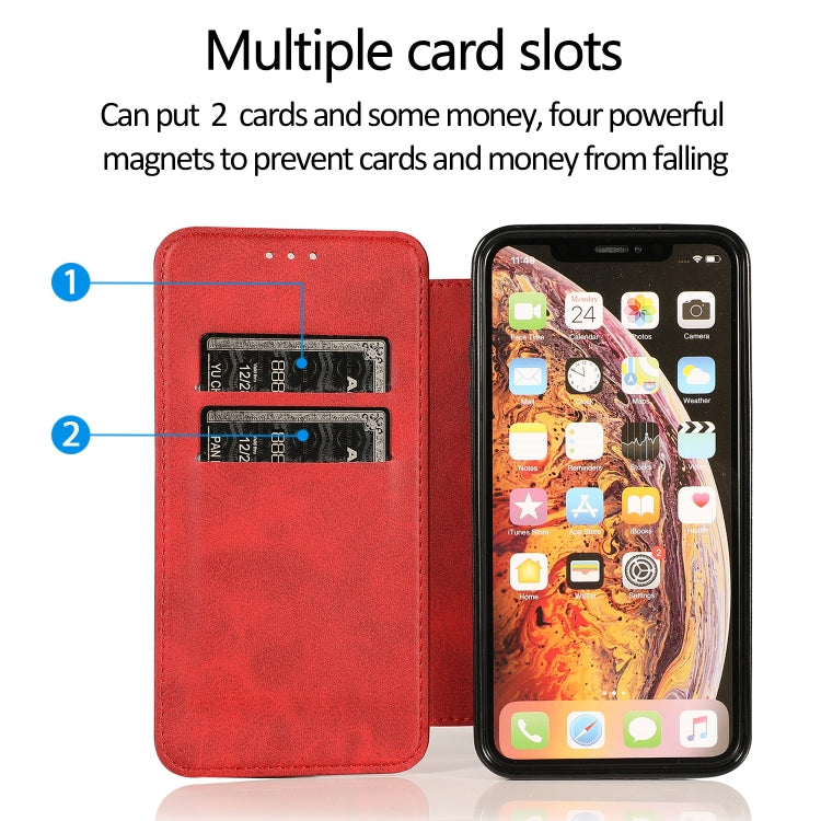 For iPhone X / XS Knight Magnetic Suction Leather Phone Case