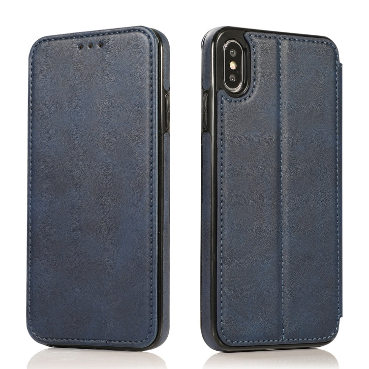 For iPhone X / XS Knight Magnetic Suction Leather Phone Case
