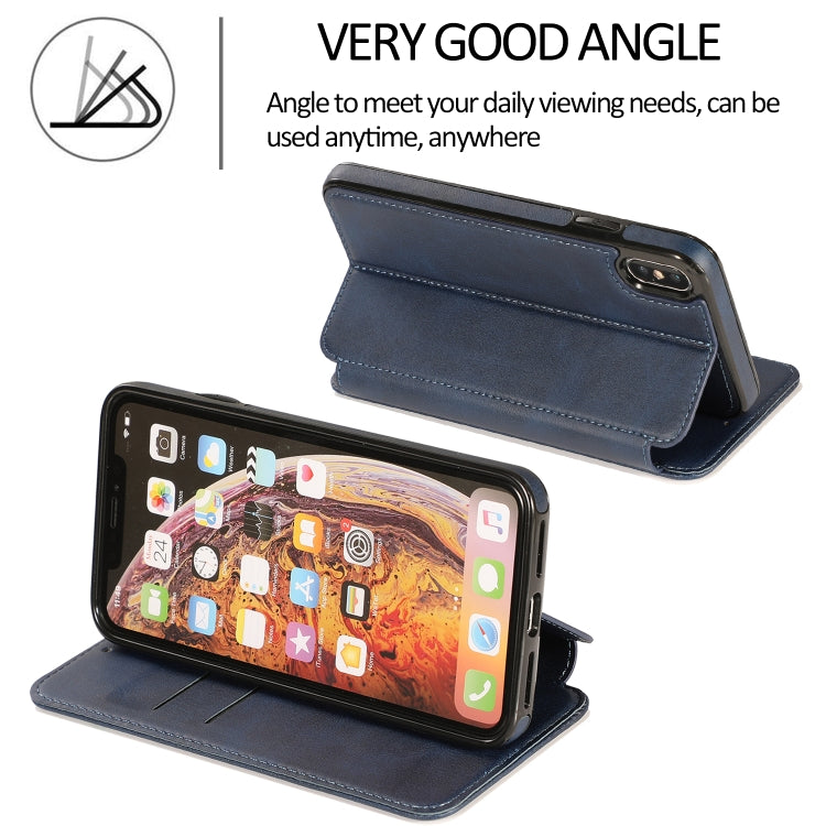 For iPhone X / XS Knight Magnetic Suction Leather Phone Case