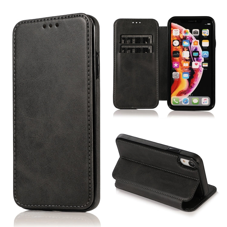 For iPhone XR Knight Magnetic Suction Leather Phone Case