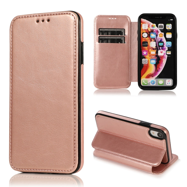 For iPhone XR Knight Magnetic Suction Leather Phone Case