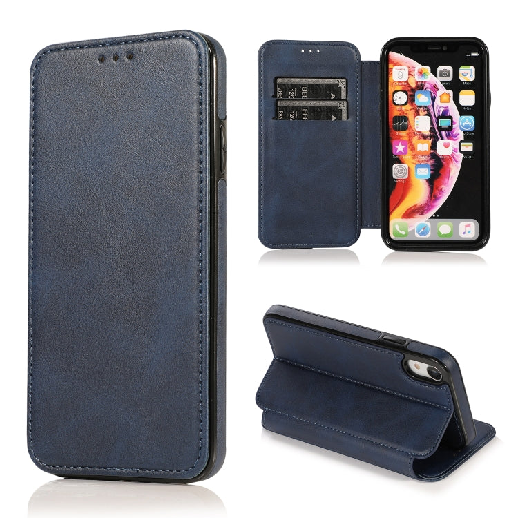 For iPhone XR Knight Magnetic Suction Leather Phone Case