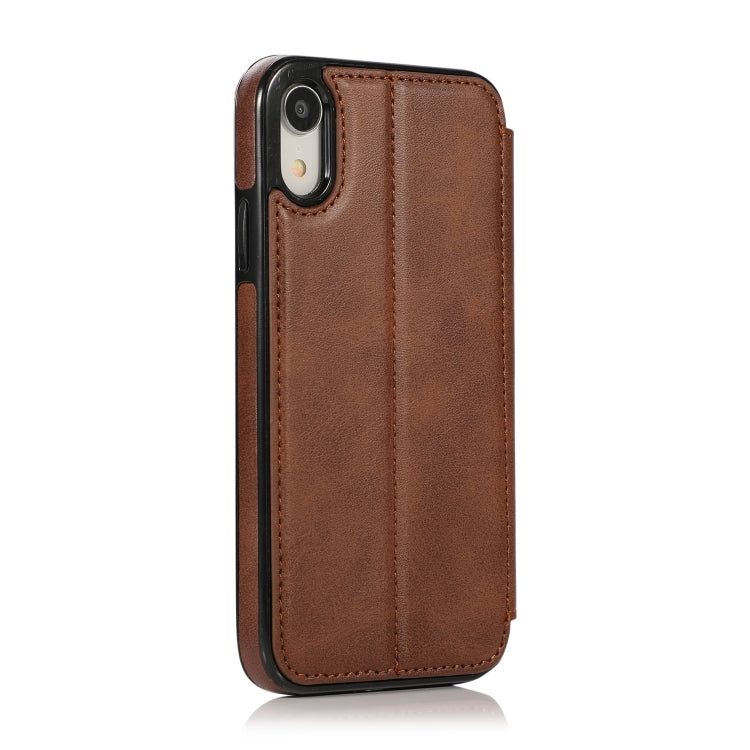 For iPhone XR Knight Magnetic Suction Leather Phone Case