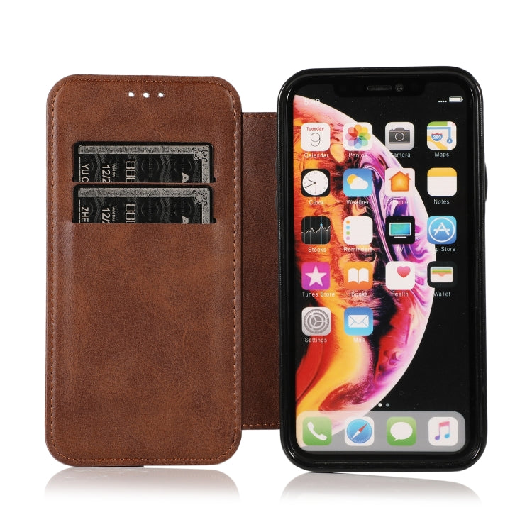 For iPhone XR Knight Magnetic Suction Leather Phone Case