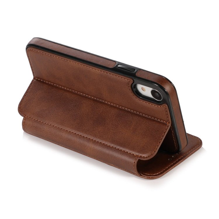 For iPhone XR Knight Magnetic Suction Leather Phone Case