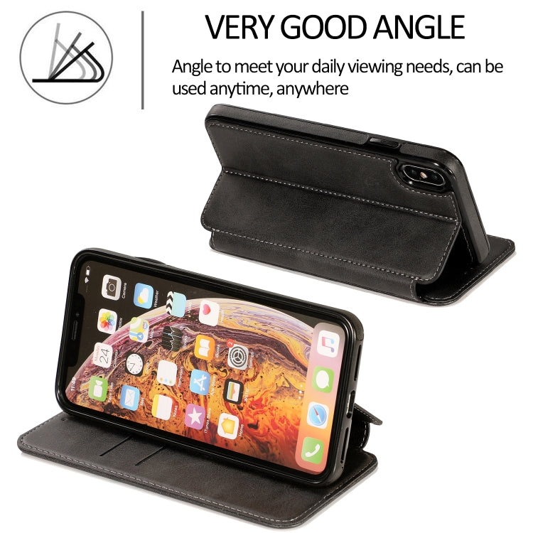 For iPhone XS Max Knight Magnetic Suction Leather Phone Case