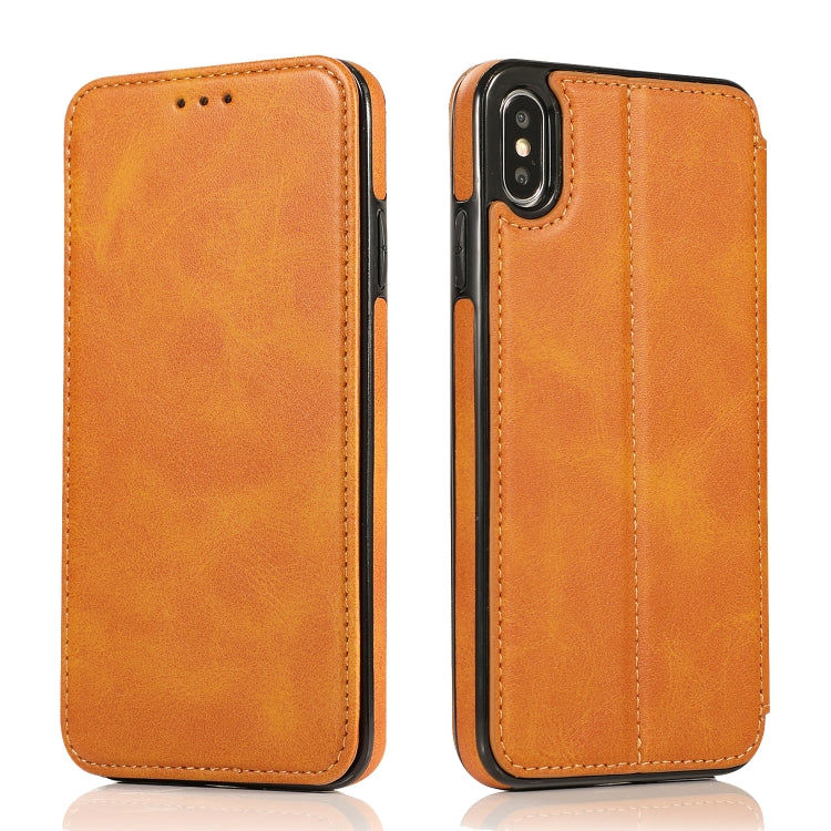 For iPhone XS Max Knight Magnetic Suction Leather Phone Case