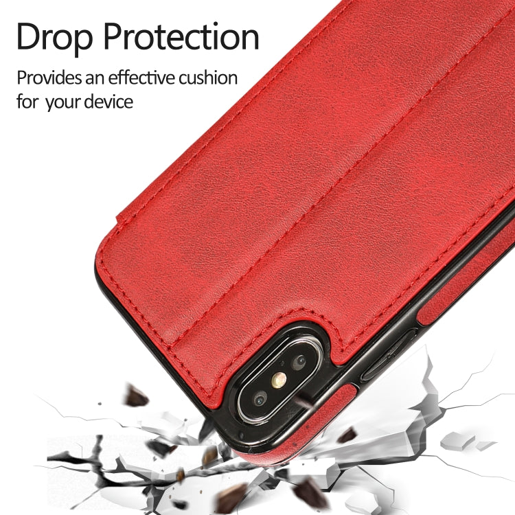For iPhone XS Max Knight Magnetic Suction Leather Phone Case